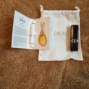 Dior Rouge 999 Velvet Lipstick w/Cream Dior Pouch & j'adore l'Or sample